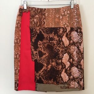 Elie Tahari Snake Print Pencil Skirt